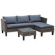 Outsunny 3-Seater Outdoor Garden Rattan Furniture Set in Grey