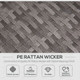 Outsunny 3-Seater Outdoor Garden Rattan Furniture Set in Grey