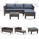 Outsunny 3-Seater Outdoor Garden Rattan Furniture Set in Grey