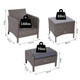 Outsunny 5 Piece Rattan Furniture Set with Steel Frame in Grey