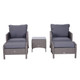 Outsunny 5 Piece Rattan Furniture Set with Steel Frame in Grey