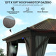 Outsunny 3.6 x 3m Metal Hardtop Gazebo with Screened Curtain in Dark Grey