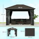 Outsunny 3.6 x 3m Metal Hardtop Gazebo with Screened Curtain in Dark Grey