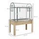 Outsunny Wooden Raised Planter Garden Bed with Greenhouse Cover and Bed Liner