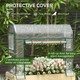 Outsunny Wooden Raised Planter Garden Bed with Greenhouse Cover and Bed Liner