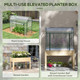 Outsunny Wooden Raised Planter Garden Bed with Greenhouse Cover and Bed Liner