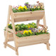 Outsunny Wooden Raised Garden Bed Planter Box with Stand