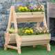 Outsunny Wooden Raised Garden Bed Planter Box with Stand
