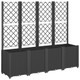 vidaXL 160x40x140cm Garden Planter with Trellis in Black