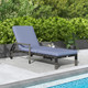 Outsunny Mixed Grey Rattan Sun Lounger Garden Furniture with Adjustable Backrest & Wheels