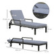 Outsunny Mixed Grey Rattan Sun Lounger Garden Furniture with Adjustable Backrest & Wheels