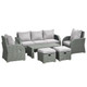 Outsunny 7 Seater Outdoor Garden Rattan Furniture Set with Recliners in Grey