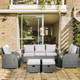 Outsunny 7 Seater Outdoor Garden Rattan Furniture Set with Recliners in Grey