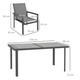 Outsunny 7 Piece Garden Dining Set Outdoor Table and 6 Chairs in Grey