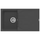 Reginox EGO400B Single Bowl Granite Kitchen Sink with Drainer - Black Product Image