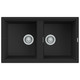 Reginox BEST450BK+ Double Bowl Granite Kitchen Sink - Black Product Image