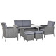 Outsunny 6 Piece All Weather Patio Rattan Dining Table Set
