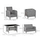 Outsunny 6 Piece All Weather Patio Rattan Dining Table Set