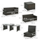 Outsunny 10 Seater Sofa Sectional with Cushioned Seat, Footstools and Glass Table