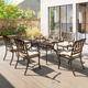 Outsunny 7 Piece Cast Aluminium Garden Dining Set with Parasol Hole