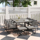 Outsunny 8 Person Rattan Dining Table & Chair Set