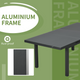 Outsunny Aluminium & Glass Extending Garden Outdoor Table for 6-8 People