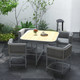 Outsunny Rattan Dining Sets, Cube Garden Furniture with Space-saving Design in Grey