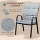 Outsunny Garden Dining Set & Glass Table with Umbrella Hole & Texteline Seats