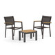 SunTime GF08522 Venice Stacking Bistro Table and Chairs Set - Black Product Image