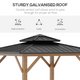 Outsunny 3.5 x 3.5m Aluminium Hardtop Gazebo Canopy 2-Tier Roof in Grey
