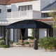 Outsunny 3 x 4m Hardtop Gazebo Aluminium Garden Pavilion in Dark Grey