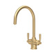 Perrin & Rowe 1435SB Langbourn Dual Lever Mixer Tap with Filtration C Spout - Satin Brass Product Im