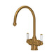 Perrin & Rowe 1437ABWPC Phoenician Dual Lever Filtration Tap WPC Levers - Aged Brass Product Image