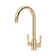Perrin & Rowe 1485HTIG Armstrong Mixer Tap + Filtration C Spout Textured Handle - Gold Product Image