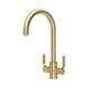 Perrin & Rowe 1485HTSB Armstrong Mixer Tap + Filtration C Spout Textured Handle - Satin Brass Produc