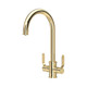 Perrin & Rowe 1485HTBR Armstrong Mixer Tap + Filtration C Spout Textured Handle - Polished Brass Pro