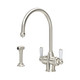 Perrin & Rowe 1537PFWPC Phoenician Dual Lever Filtration & Rinse Tap WPC Levers - Pewter Product Ima