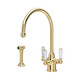Perrin & Rowe 1560BRWPC Phoenician Filtration Tap & Rinse WPC Levers - Polished Brass Product Image
