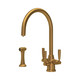Perrin & Rowe 1580AB Langbourn Filtration Tap & Rinse - Aged Brass Product Image