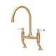 Perrin & Rowe 4193SBWPC Ionian Bridge w/ Angled Unions/2 Hole Mix WPC Levers - Satin Brass Product I