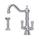 Perrin & Rowe 4766CP Provence Monobloc Sink Mixer Dual Lever with Rinse - Chrome Product Image
