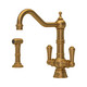 Perrin & Rowe 4766AB Provence Monobloc Sink Mixer Dual Lever with Rinse - Aged Brass Product Image