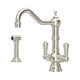 Perrin & Rowe 4766PF Provence Monobloc Sink Mixer Dual Lever with Rinse - Pewter Product Image