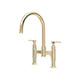 Perrin & Rowe 4996IG Southbank Bridge Sink Mixer - Gold Product Image