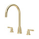 Perrin & Rowe 4886BR Langbourn 3 Hole Widespread C Spout Mixer - Polished Brass Product Image
