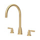 Perrin & Rowe 4886SB Langbourn 3 Hole Widespread C Spout Mixer - Satin Brass Product Image