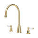 Perrin & Rowe 4371BRWPC Phoenician Three Hole Widespread Sink Mixer WPC Levers - Polished Brass Prod