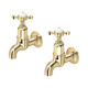 Perrin & Rowe 4328BR Ionian Bibcock Wall Mounted Crosshead Taps - Polished Brass Product Image