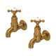 Perrin & Rowe 4328AB Ionian Bibcock Wall Mounted Crosshead Taps - Aged Brass Product Image