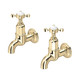 Perrin & Rowe 4328IG Ionian Bibcock Wall Mounted Crosshead Taps - Gold Product Image